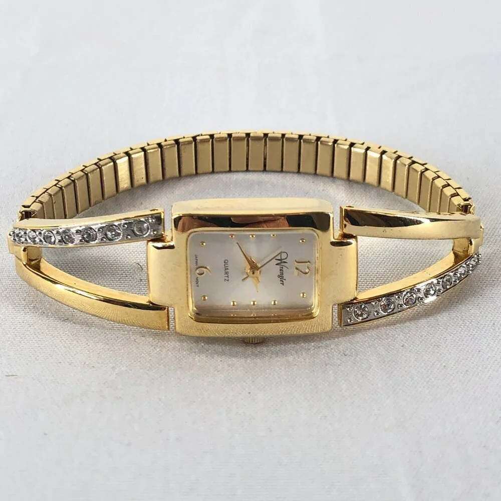 Wrangler Vintage Gold & Silver Tone Quartz Watch With Rhinestones
